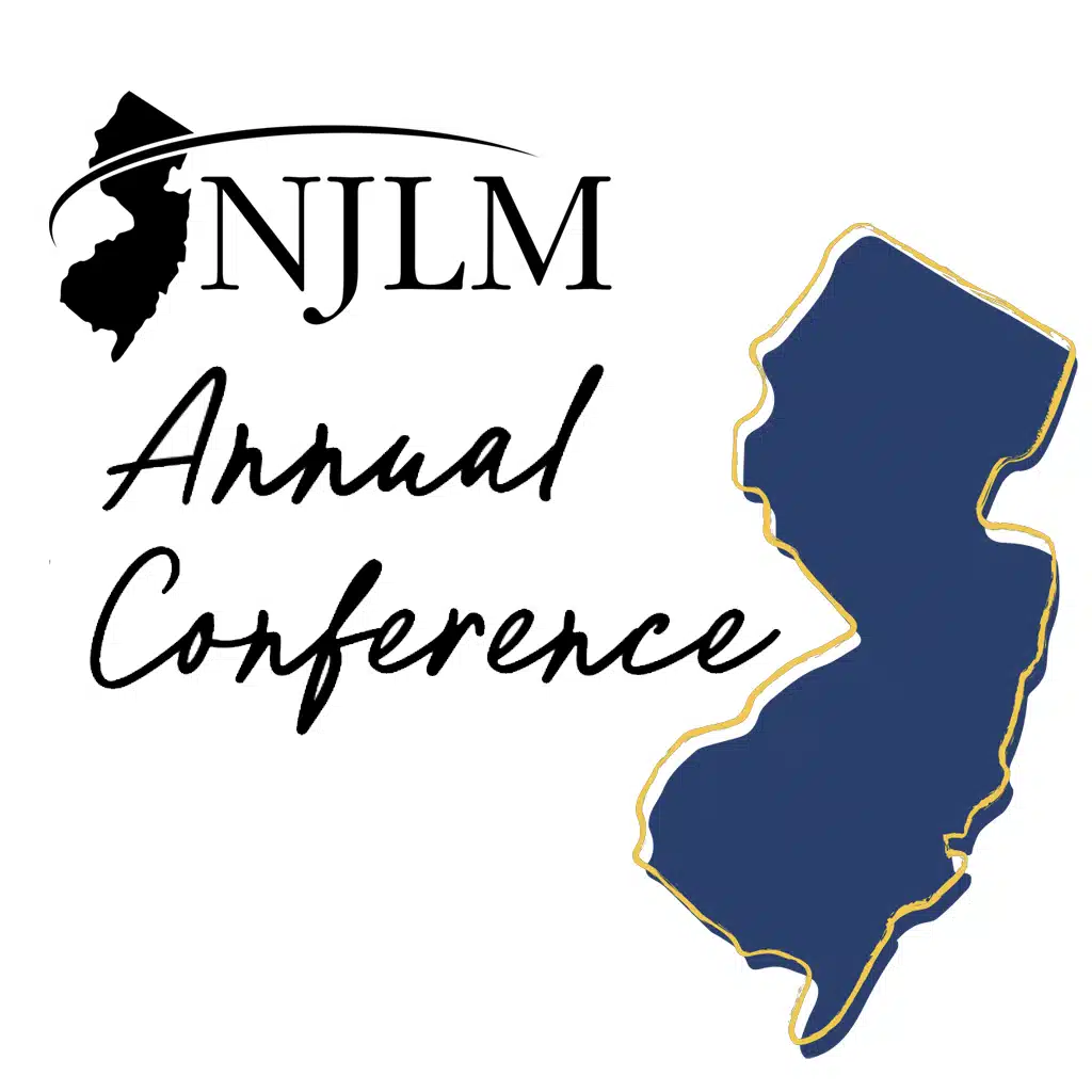 NJLM Annual Conference with logo and blue state outline
